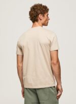tricou cu logo cu efect uzat bărbați Pepe Jeans malţ 6Z0R46962 - imagine 4