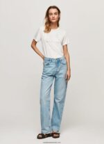 tricou cu logo cu imprimeu strass femei Pepe Jeans alb 6Z0R46451 - imagine 2