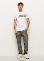 tricou cu logo cu litere bărbați Pepe Jeans alb 6Z0R46977 - imagine 2