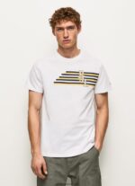 tricou cu logo cu litere bărbați Pepe Jeans alb 6Z0R46977 - imagine 3