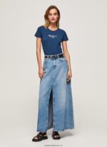 tricou cu logo de bază femei Pepe Jeans marina 6Z0R46470 - imagine 3