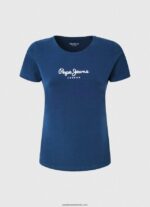 tricou cu logo de bază femei Pepe Jeans marina 6Z0R46470 - imagine 5