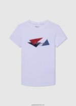 tricou cu logo-ul steagului băiat Pepe Jeans alb 6Z0R461606