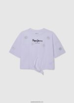 tricou cu mânecă cu armhole color block fată Pepe Jeans piersică 6Z0R461476 - imagine 3