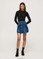 tricou cu mânecă lungă cu nervuri femei Pepe Jeans negru 6Z0R46407 - imagine 2
