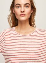 tricou cu mânecă lungă în dungi femei Pepe Jeans studio roșu 6Z0R46395 - imagine 3
