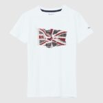 tricou cu steag și logo băiat Pepe Jeans alb 6Z0R461609