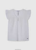 tricou cu strasuri florale fată Pepe Jeans strălucire 6Z0R461474 - imagine 4