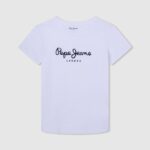 tricou de bază cu logo băiat Pepe Jeans alb 6Z0R461607