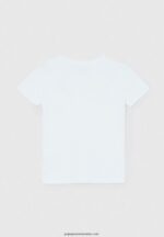 tricou de bază cu logo băiat Pepe Jeans alb 6Z0R461607 - imagine 3