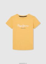 tricou de bază cu logo băiat Pepe Jeans albastru înălbitor 6Z0R461637 - imagine 3