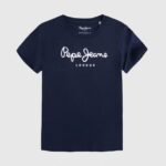tricou de bază cu logo băiat Pepe Jeans marina 6Z0R461622