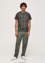 tricou din bumbac cu imprimeu bandana bărbați Pepe Jeans negru spalat 6Z0R46937 - imagine 2