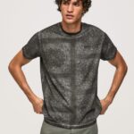 tricou din bumbac cu imprimeu bandana bărbați Pepe Jeans negru spalat 6Z0R46937