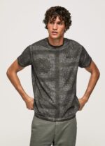 tricou din bumbac cu imprimeu bandana bărbați Pepe Jeans negru spalat 6Z0R46937