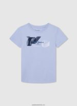 tricou din bumbac cu logo imprimat băiat Pepe Jeans albastru înălbitor 6Z0R461632