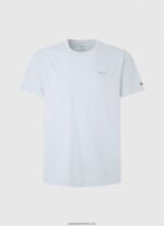 tricou din bumbac cu logo imprimat bărbați Pepe Jeans albastru înălbitor 6Z0R46947 - imagine 5