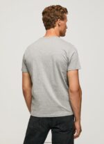 tricou din bumbac cu logo imprimat bărbați Pepe Jeans marnă cenușie 6Z0R461001 - imagine 4