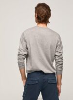 tricou din bumbac cu logo imprimat bărbați Pepe Jeans marnă cenușie 6Z0R461017 - imagine 3
