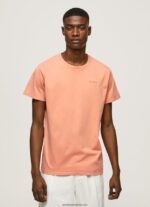 tricou din bumbac cu logo imprimat bărbați Pepe Jeans portocala de dovleac 6Z0R46944 - imagine 2