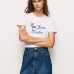 tricou din bumbac cu logo imprimat femei Pepe Jeans alb 6Z0R46411