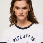 tricou din bumbac cu logo imprimat femei Pepe Jeans alb 6Z0R46424