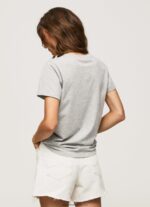 tricou din bumbac cu logo imprimat femei Pepe Jeans marnă cenușie 6Z0R46412 - imagine 4