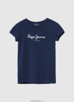 tricou din bumbac cu logo strass fată Pepe Jeans roz moale 6Z0R461431 - imagine 5