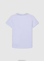 tricou din bumbac cu logo vertical băiat Pepe Jeans alb 6Z0R461618 - imagine 2