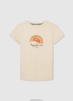 tricou din bumbac cu logo vertical băiat Pepe Jeans alb 6Z0R461618 - imagine 5