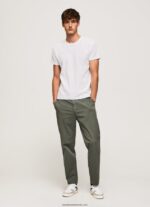 tricou din bumbac tricot waffle bărbați Pepe Jeans alb 6Z0R46960 - imagine 2