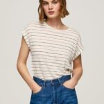 tricou in dungi cu imprimeu femei Pepe Jeans multi 6Z0R46447