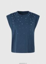 tricou marmorat cu maneci cu armuri femei Pepe Jeans dulwich 6Z0R46406 - imagine 5