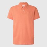 tricou polo bumbac in bărbați Pepe Jeans portocala de dovleac 6Z0R461088