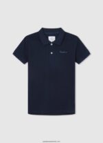 tricou polo cu logo brodat piqué băiat Pepe Jeans dulwich 6Z0R461673