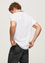tricou polo piqué cu guler baseball bărbați Pepe Jeans alb 6Z0R461087 - imagine 4